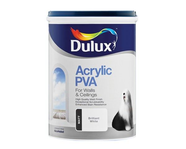 Dulux PVA Acrylic Paint 5L - Base 7