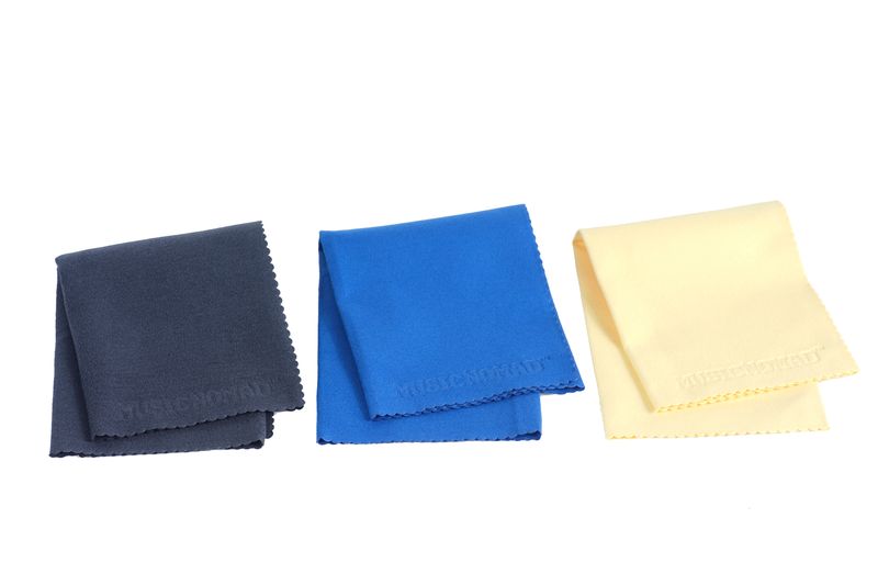 Music Nomad 3 Pack Super Soft Edgeless Microfiber Polishing Cloth - Suede