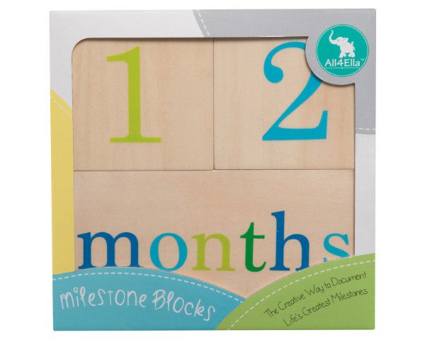 All4Ella Milestone Blocks for Boys