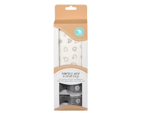All4Ella Single Bamboo Wrap &amp; Pram Peg Box - Silver