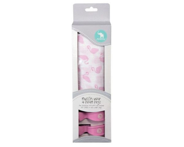 All4Ella Single Muslin Wrap &amp; Pram Peg Box - Swan