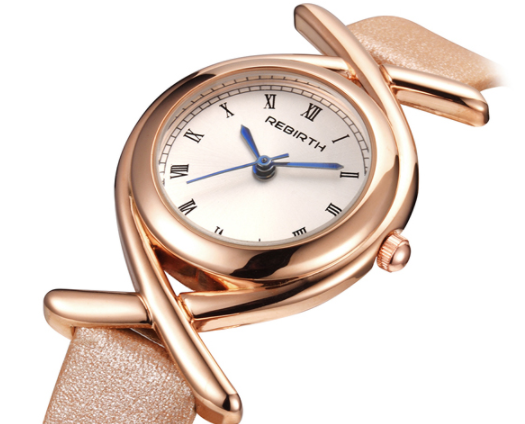 Rebirth Ladies Luxury Leather Crossover Watch - White