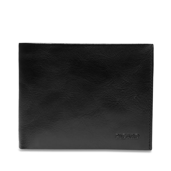 Picard Man's Landscape Apache Cow Leather Wallet - Black