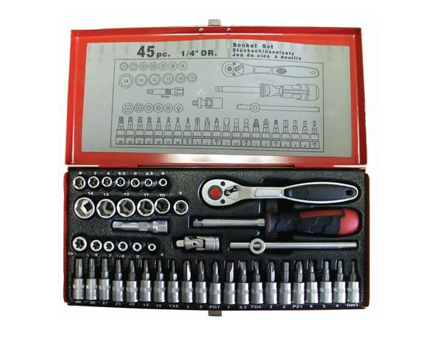 A-Kraft 45 Piece Socket Set - 1/4