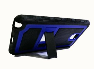 Rugged Skin Hard Cover Stand for Samsung S5 - Blue &amp; Black