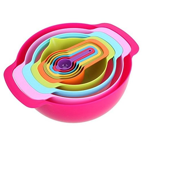 OzzyHome Colorful Mixing Bowl Set - Multi (10 Piece)