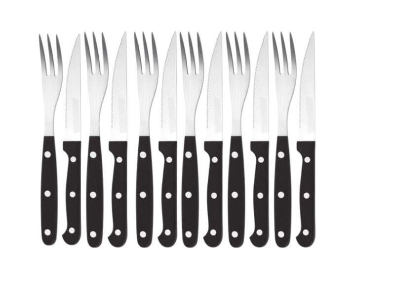 Steak Knives &amp; Forks Set - 12 Piece