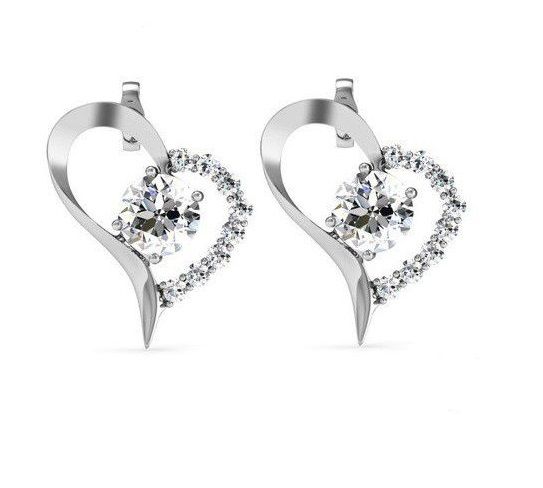Destiny Heart Earrings with Swarovski Crystals