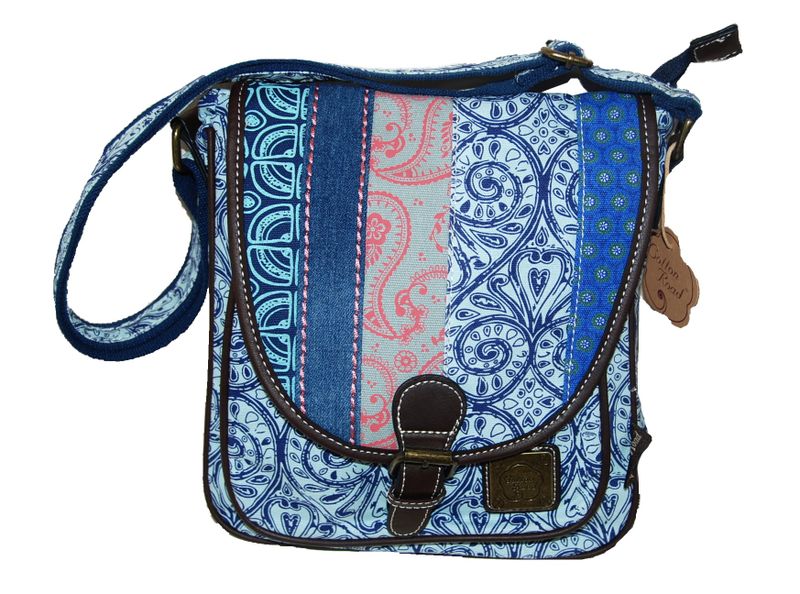 Cotton Road Handbag - Blue &amp; Red