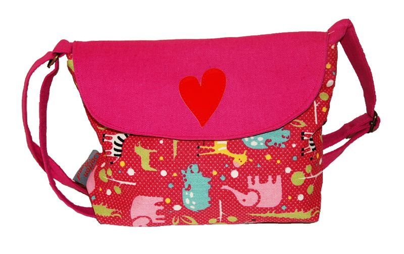 Cotton Road Handbag - Pink with Animals