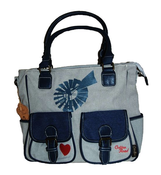 Cotton Road Handbag - Blue &amp; Red