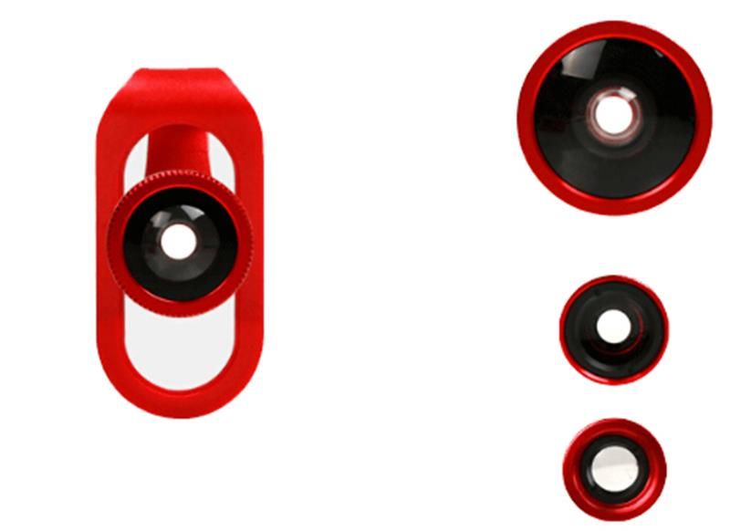 Universal 4-in-1 Smartphone Lens Clip - Red