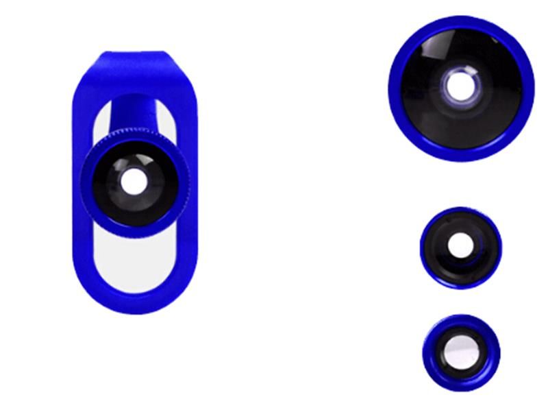 Universal 4-in-1 Smartphone Lens Clip - Blue