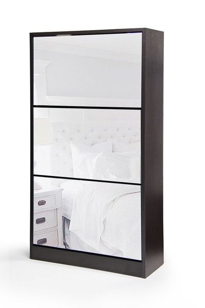 Fine Living - 3 Tier Mirror Shoe Cabinet