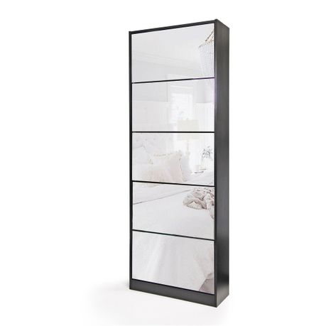 fine living mirror shoe cabinet - 5 tier - wenge | buy online in