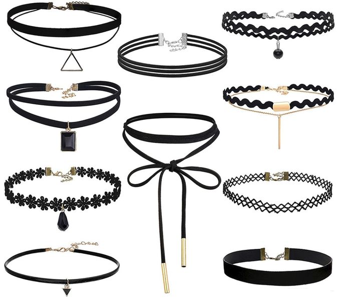 Crystal Rock Choker Set - 10 Pair
