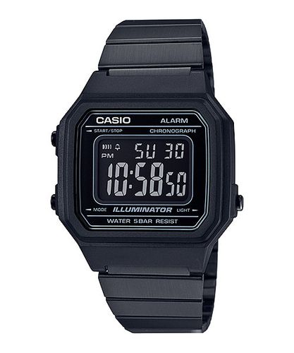 Casio Men's B650WB-1BDF Retro Digital Square Watch - Black