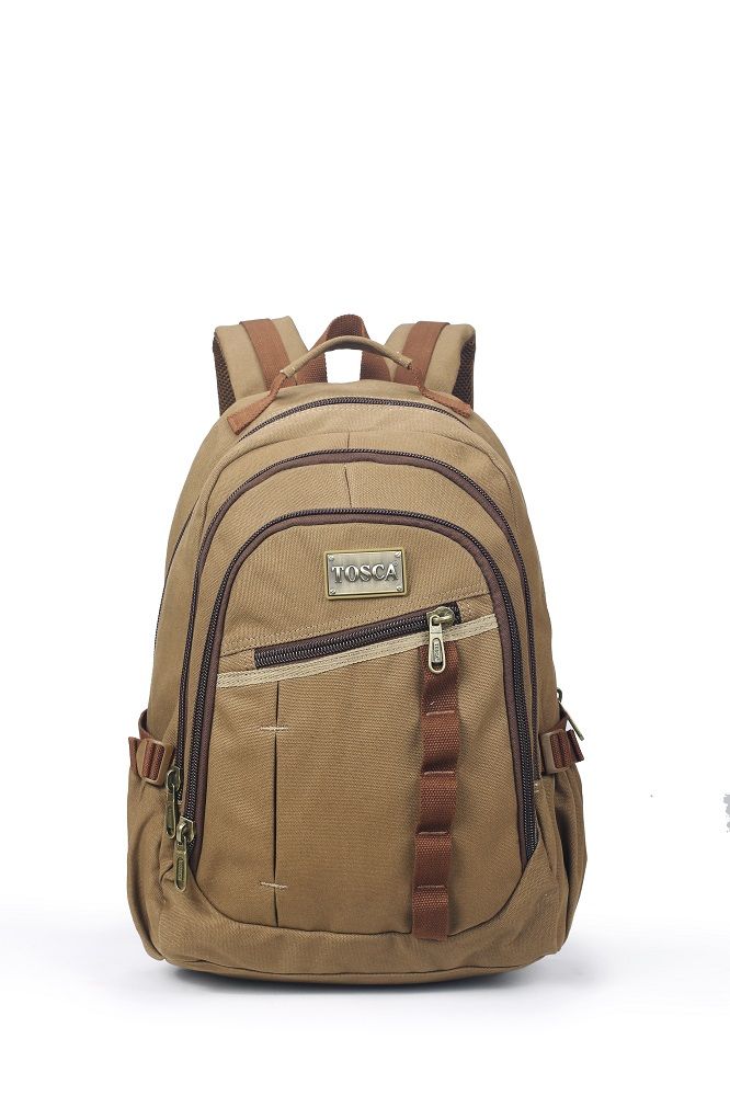 Tosca Canvas Backpack With 15 Inch Laptop Compartment Coffee Buy