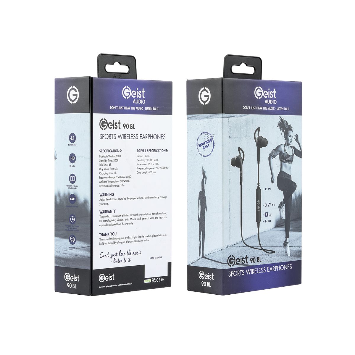 geist 90bl wireless bluetooth sports earphones