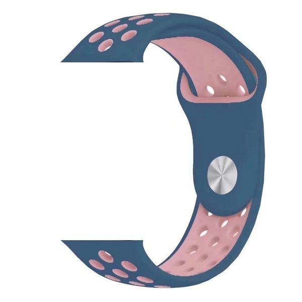 42mm Silicone Sports Band for Apple Watch - Midnight Blue &amp; Pink