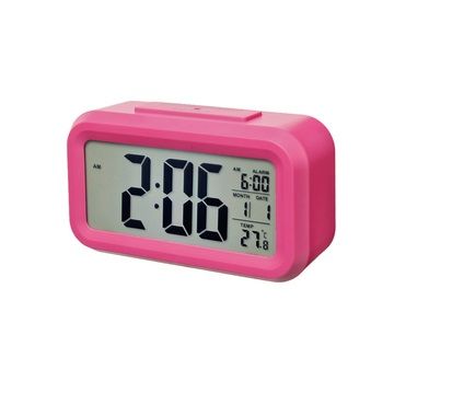 LASA Digital Temperature Display Alarm Clock - Pink
