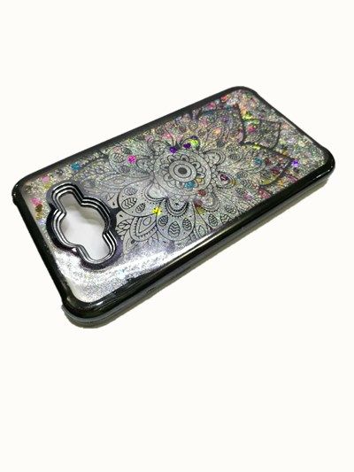 Liquid Moving Glitter Back Case for Samsung J7 - Black