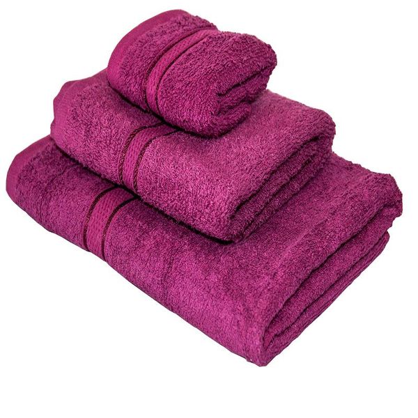 Grace Collection 3 Piece Luxury Towel Set - Maroon