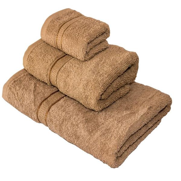 Grace Collection 3 Piece Luxury Towel Set - Brown