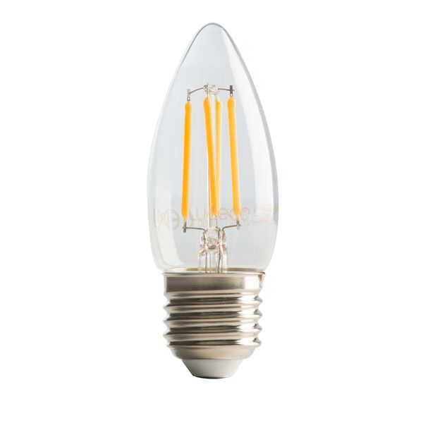 Luceco - Filament Candle E27, 4W, 470Lm Warm White, 2700K Non-Dimm Globe