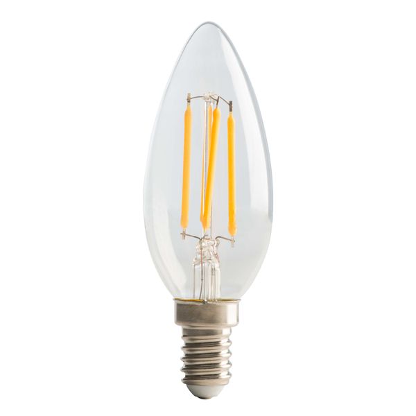 Luceco - Filament Candle Ses14, 4W, 470Lm Warm White, 2700K Dimm Globe