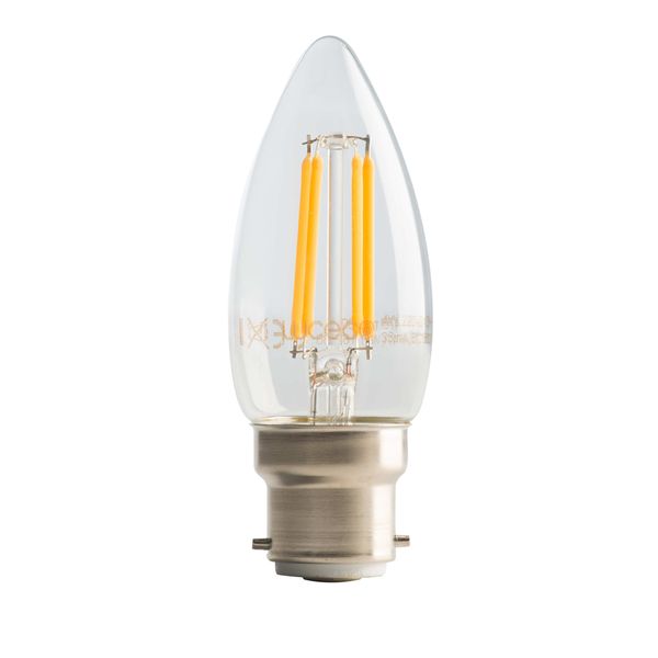 Luceco - Filament Candle B22, 4W, 470Lm Warm White, 2700K Dimm Globe