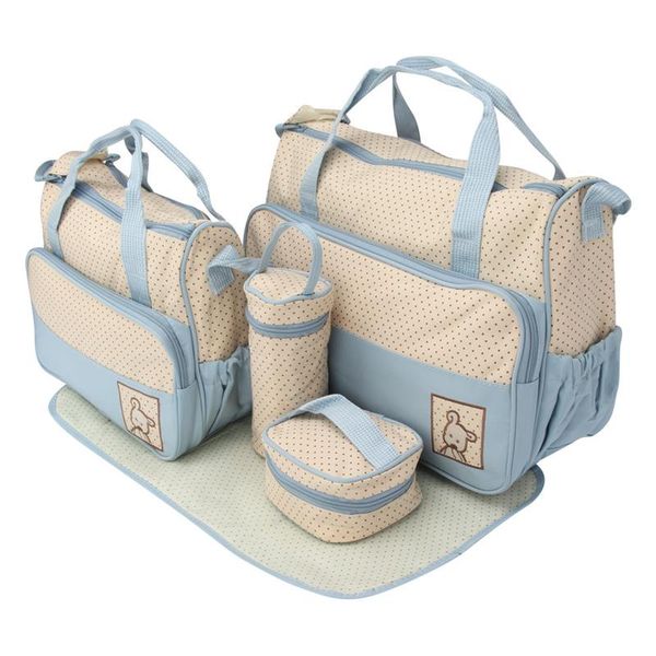Multifunctional Baby Changing Handbag Set - Light Blue (5 Piece)