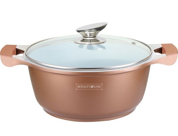Royalty Line 30cm Ceramic Coating Casserole Pot - Red