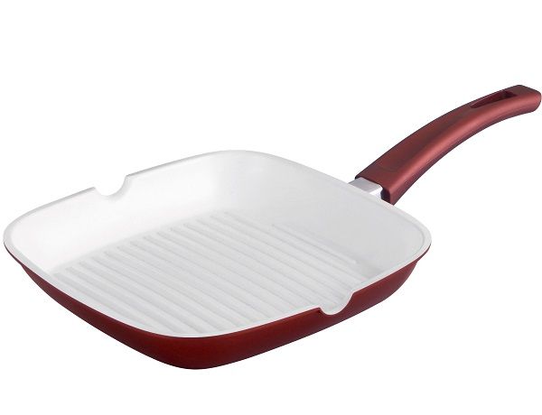 Royalty Line 24cm Ceramic Coating Grill Pan - Burgundy