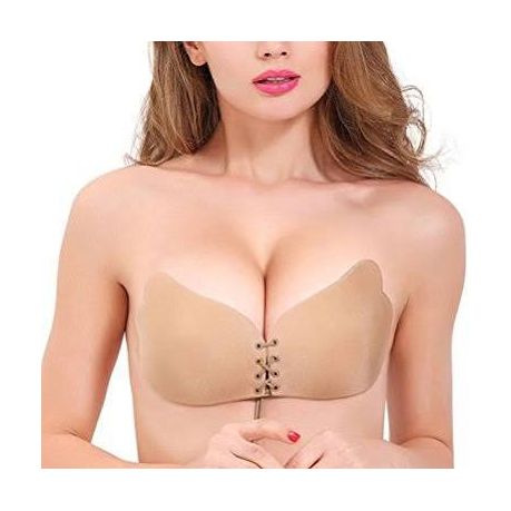 Front Draw String Cleavage Adhesive Bra - Nude (Size: C Cup), Shop Today.  Get it Tomorrow!