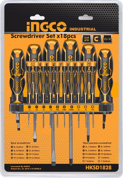 Ingco 18 Piece Screwdriver &amp; Precision Screwdriver Set
