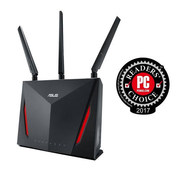 ASUS RT-AC86U AC2900 Dual-Band Wi-Fi Gigabit Fibre-Ready Gaming Router, PS5 Compatible