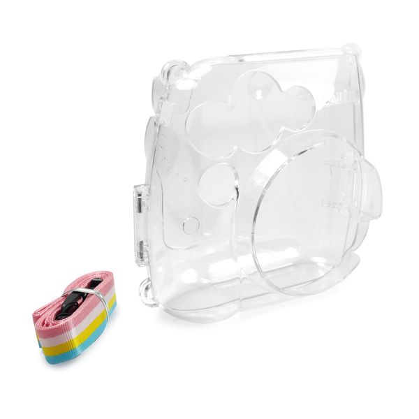 Tuff-Luv Instax Mini 8/9 - Clear Case with Rainbow Strap