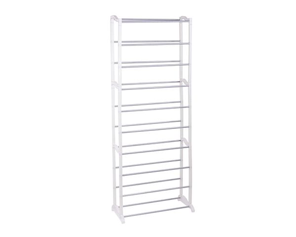 Bunker 10-Tier Tower Standing Shoe Rack - White