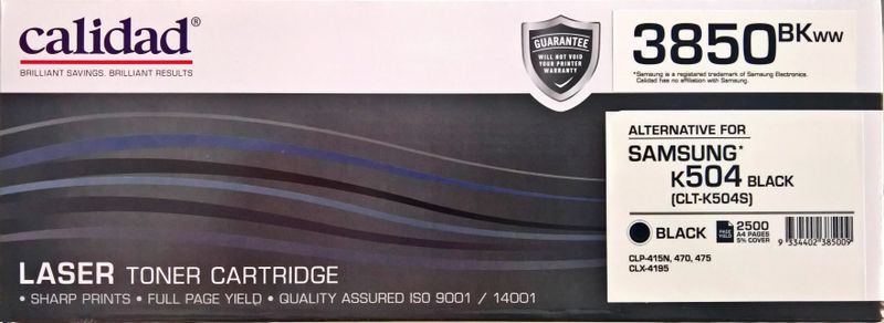 Calidad 3850-BKWW Black Toner Alternative For Samsung K504S