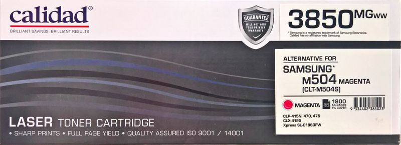 Calidad 3850-MGWW Magenta Toner Alternative For Samsung M504S