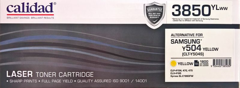 Calidad 3850-YLWW Yellow Toner Alternative For Samsung Y504S