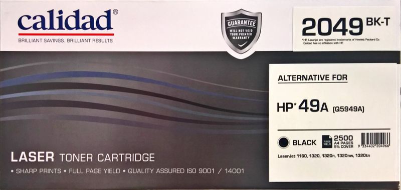 Calidad 2049-BK Black Toner Alternative For HP 49A, Canon 308 | 708