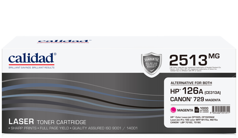 Calidad 2513-MG Magenta Toner Alternative For HP 126A, Canon 729