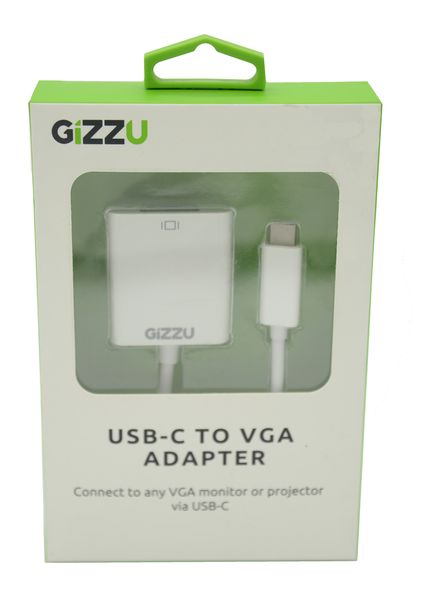 GIZZU USB-C To VGA Adapter - White