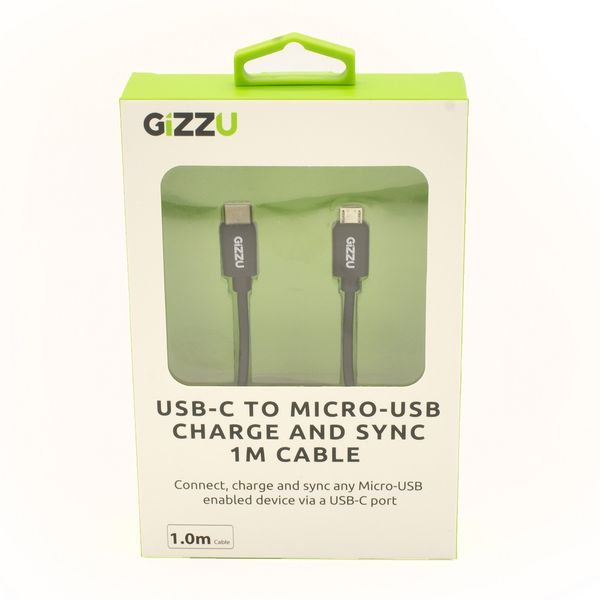 GIZZU USB-C To Micro B 1m Cable - Black