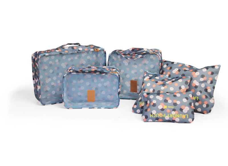 Sidekick Travel Organiser 6 Piece Set - Blue Floral