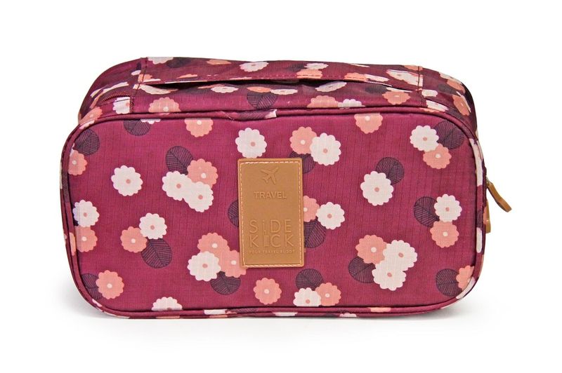 Sidekick Underwear Organiser - Maroon Floral