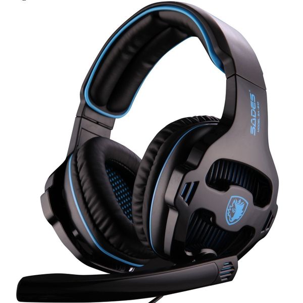 Sades 810 Gaming Headphones with Mic - Black &amp; Blue