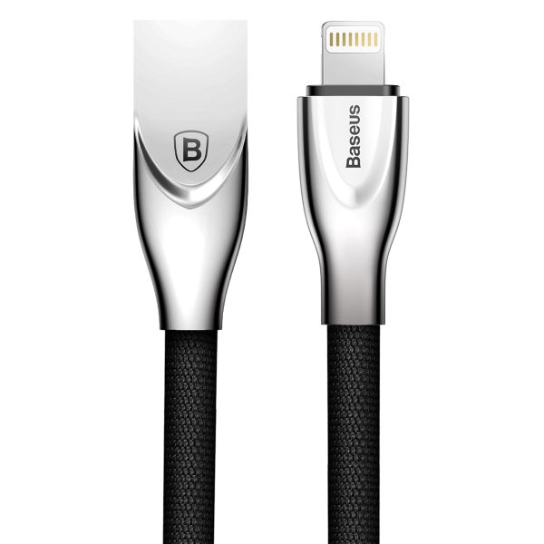Baseus 1m - 2A Zinc USB Type-A 2.0 to Lightning Cable - Black &amp; Silver